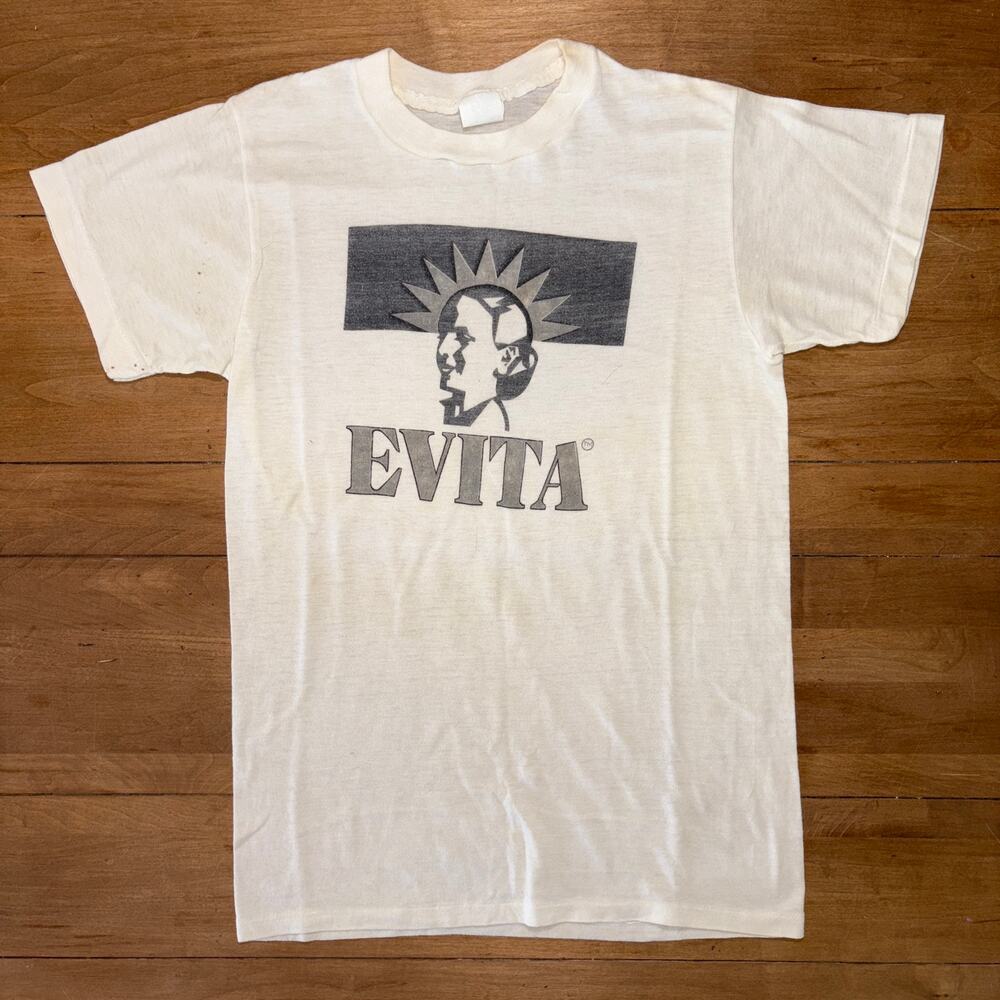 1980s Evita Andrew Lloyd Webber Theatre Graphic Tee - Vintage Broadway T-Shirt